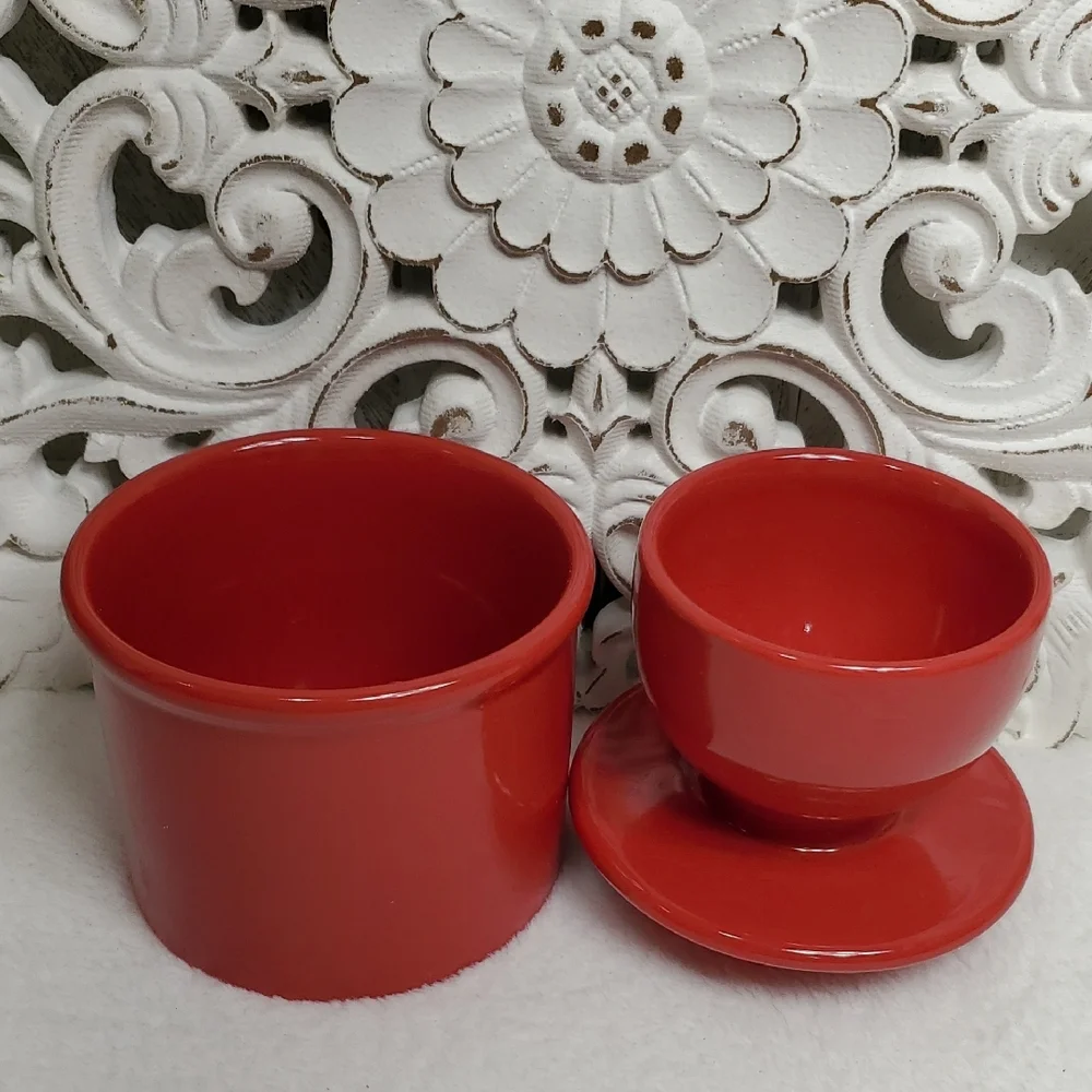 Butter Bell Red Ceramic Butter Crock